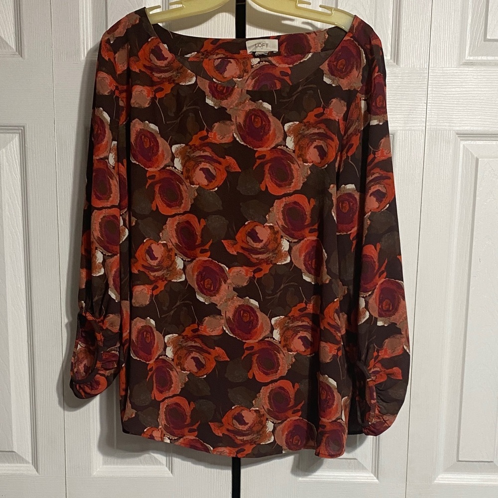 LOFT floral light weight blouse size L / XL